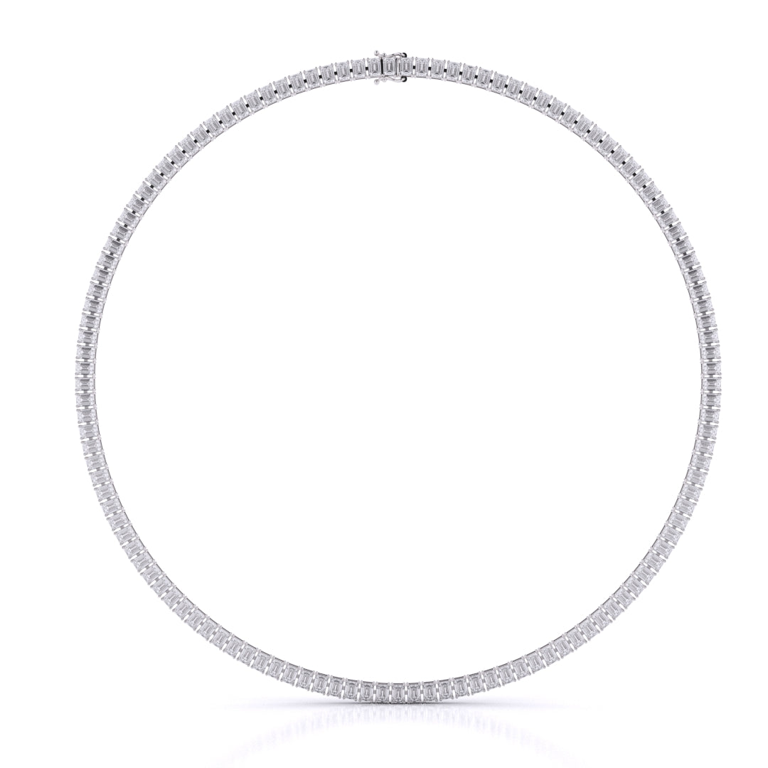 Emerald Cut Straight Line Necklace