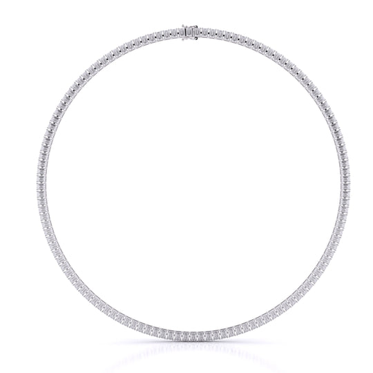 Emerald Cut Straight Line Necklace