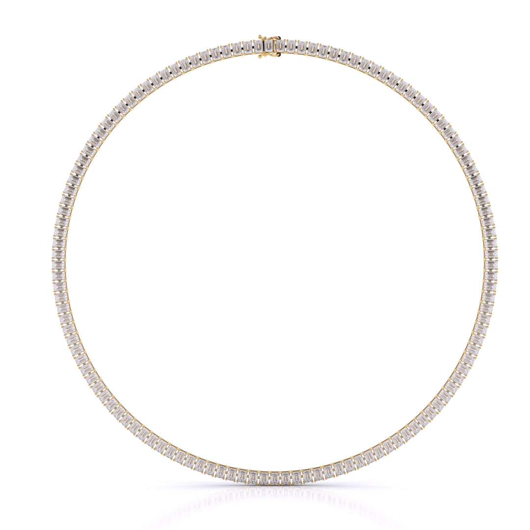 Emerald Cut Straight Line Necklace