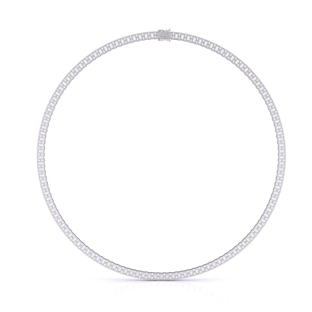Emerald Cut Straight Line Necklace