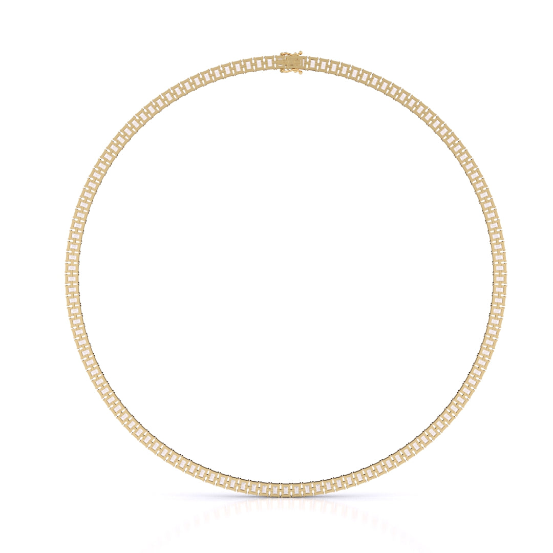 Emerald Cut Straight Line Necklace