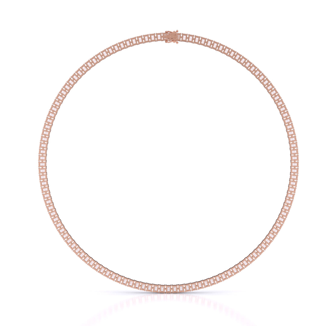 Emerald Cut Straight Line Necklace