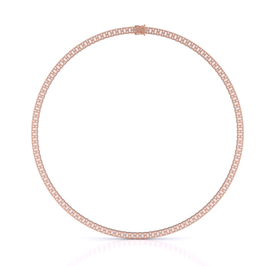Emerald Cut Straight Line Necklace