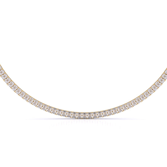 Emerald Cut Straight Line Necklace