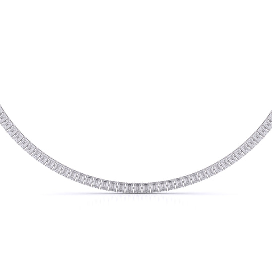 Emerald Cut Straight Line Necklace