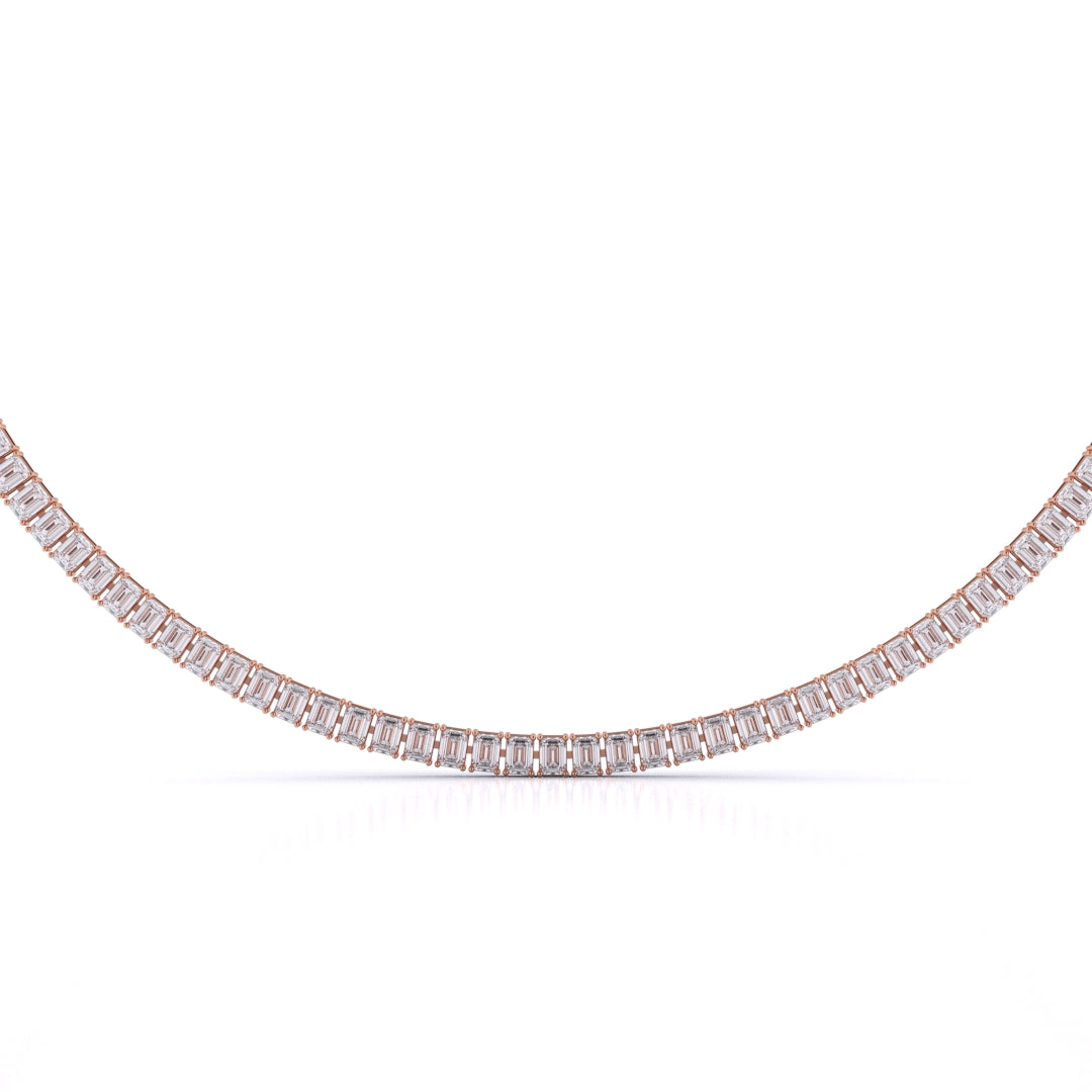 Emerald Cut Straight Line Necklace