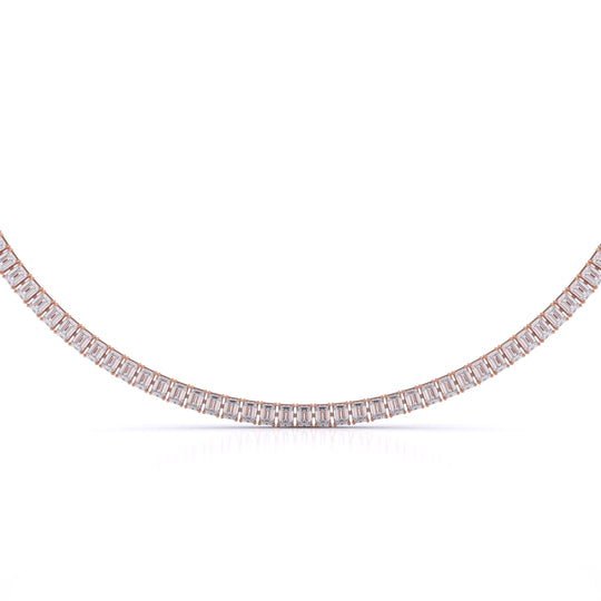 Emerald Cut Straight Line Necklace