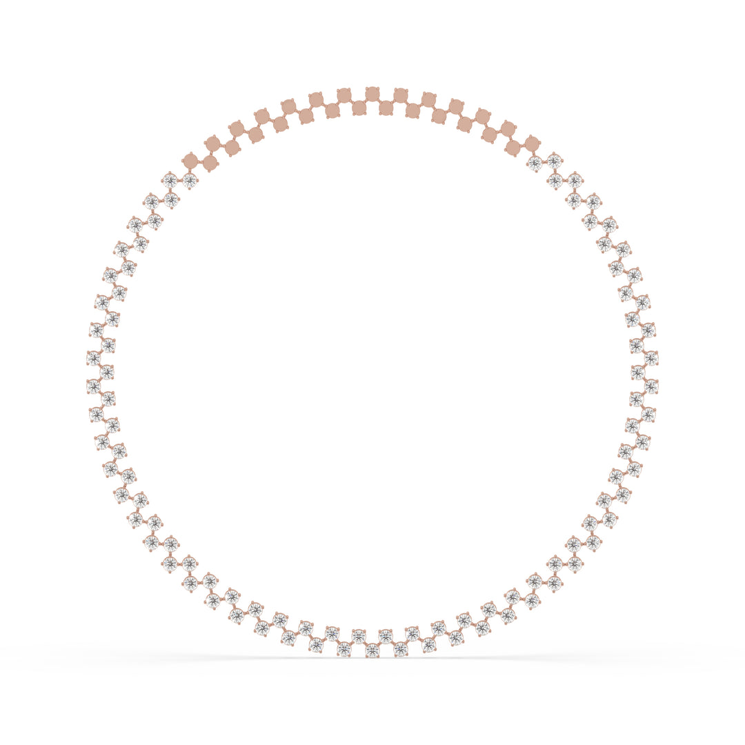 Zig-Zag Round Choker Tennis Necklace
