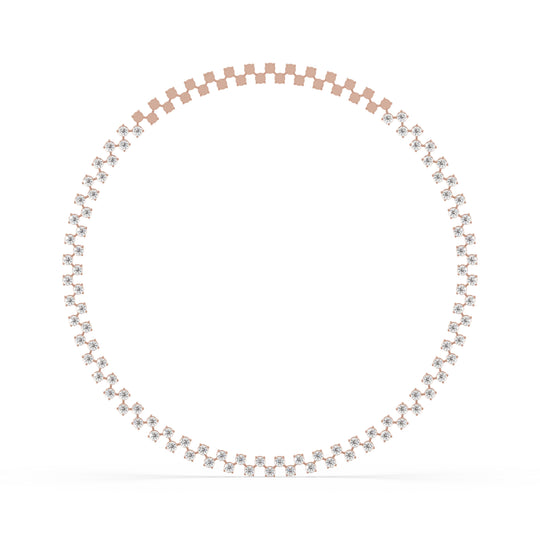 Zig-Zag Round Choker Tennis Necklace