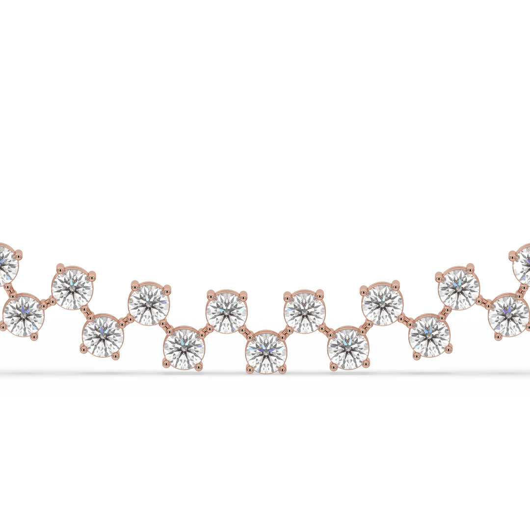Zig-Zag Round Choker Tennis Necklace