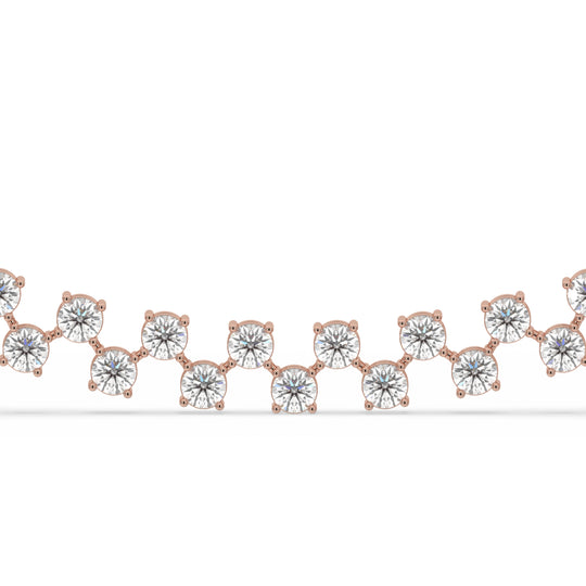 Zig-Zag Round Choker Tennis Necklace