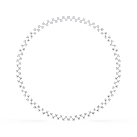 Zig-Zag Round Choker Tennis Necklace