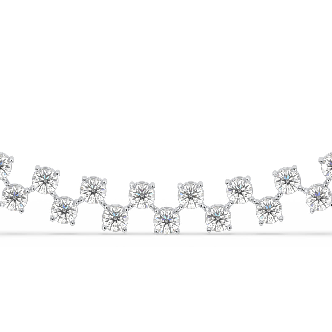 Zig-Zag Round Choker Tennis Necklace