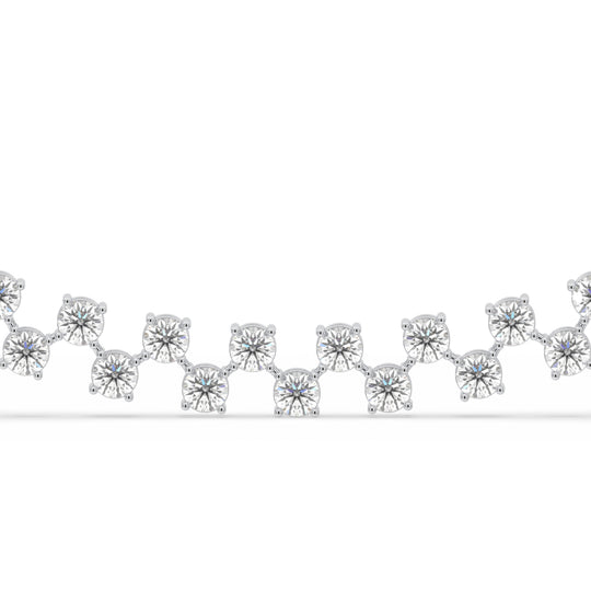 Zig-Zag Round Choker Tennis Necklace