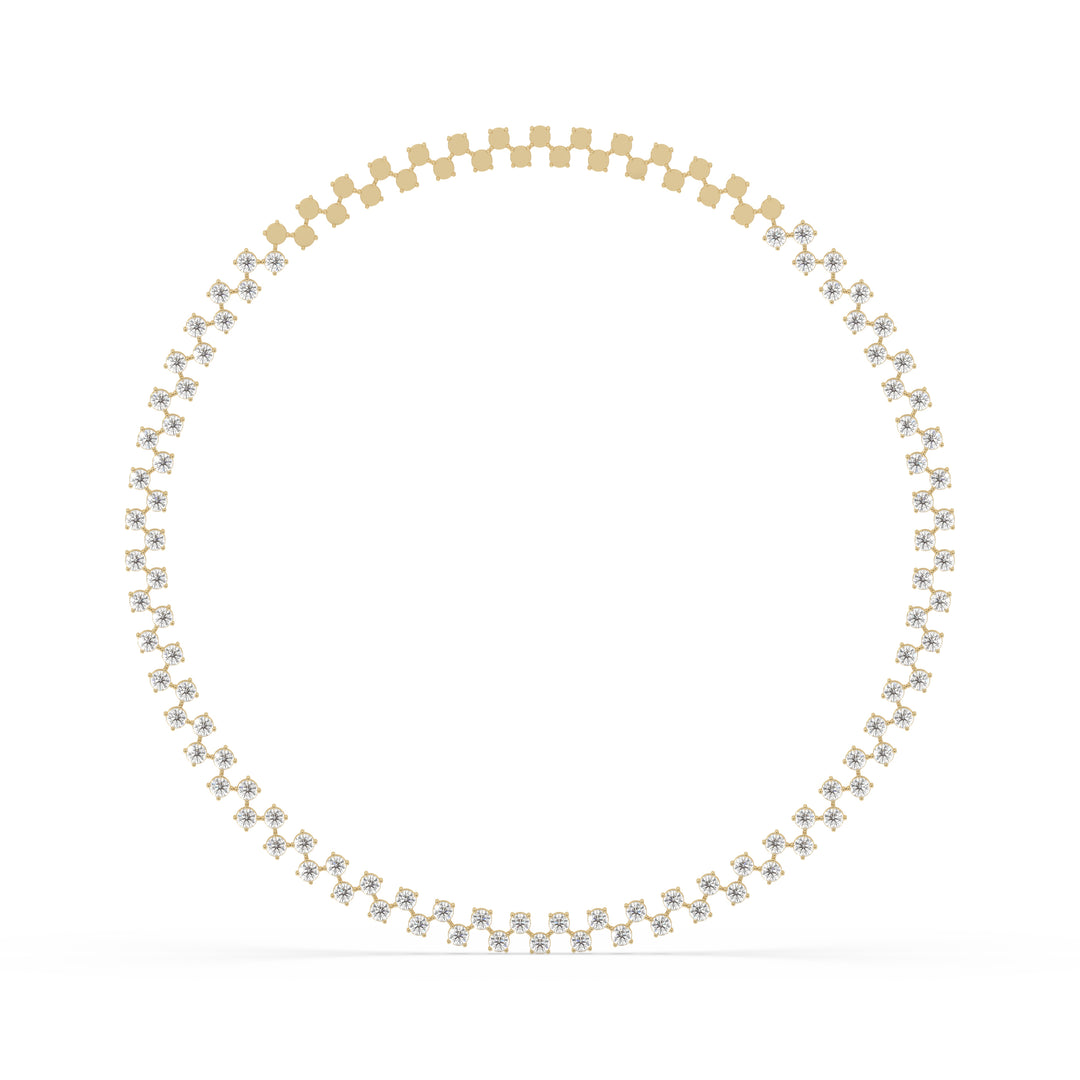 Zig-Zag Round Choker Tennis Necklace