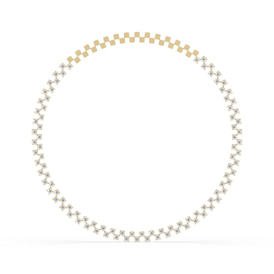 Zig-Zag Round Choker Tennis Necklace