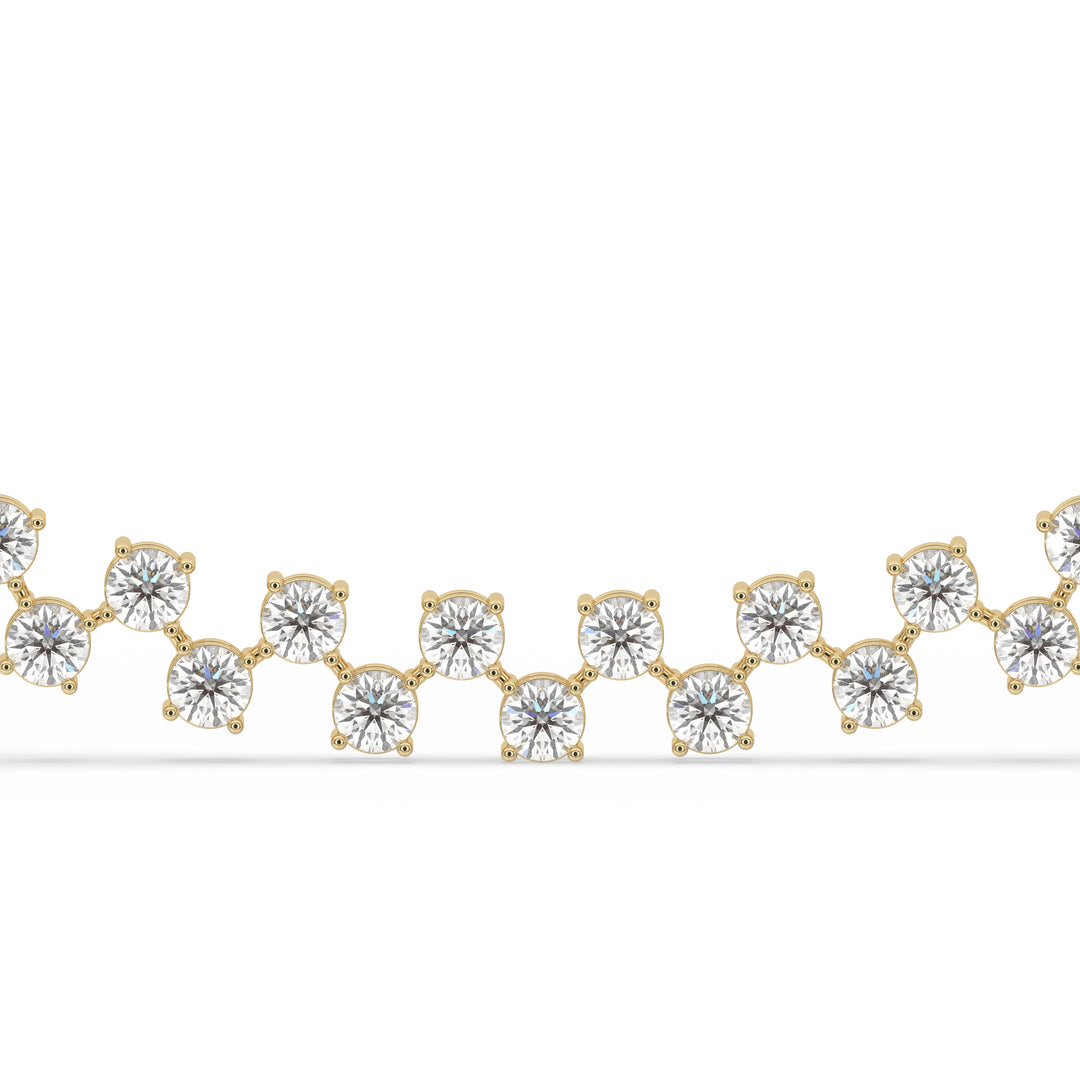 Zig-Zag Round Choker Tennis Necklace