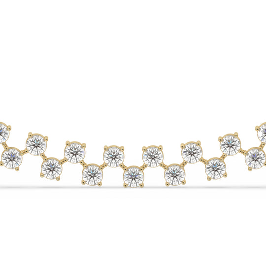 Zig-Zag Round Choker Tennis Necklace