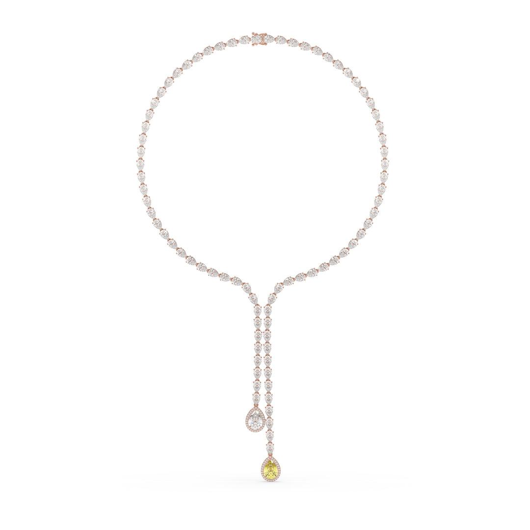 High Jewelry Drop Necklace with Fancy Yellow