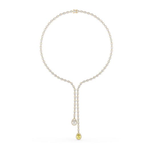 High Jewelry Drop Necklace with Fancy Yellow