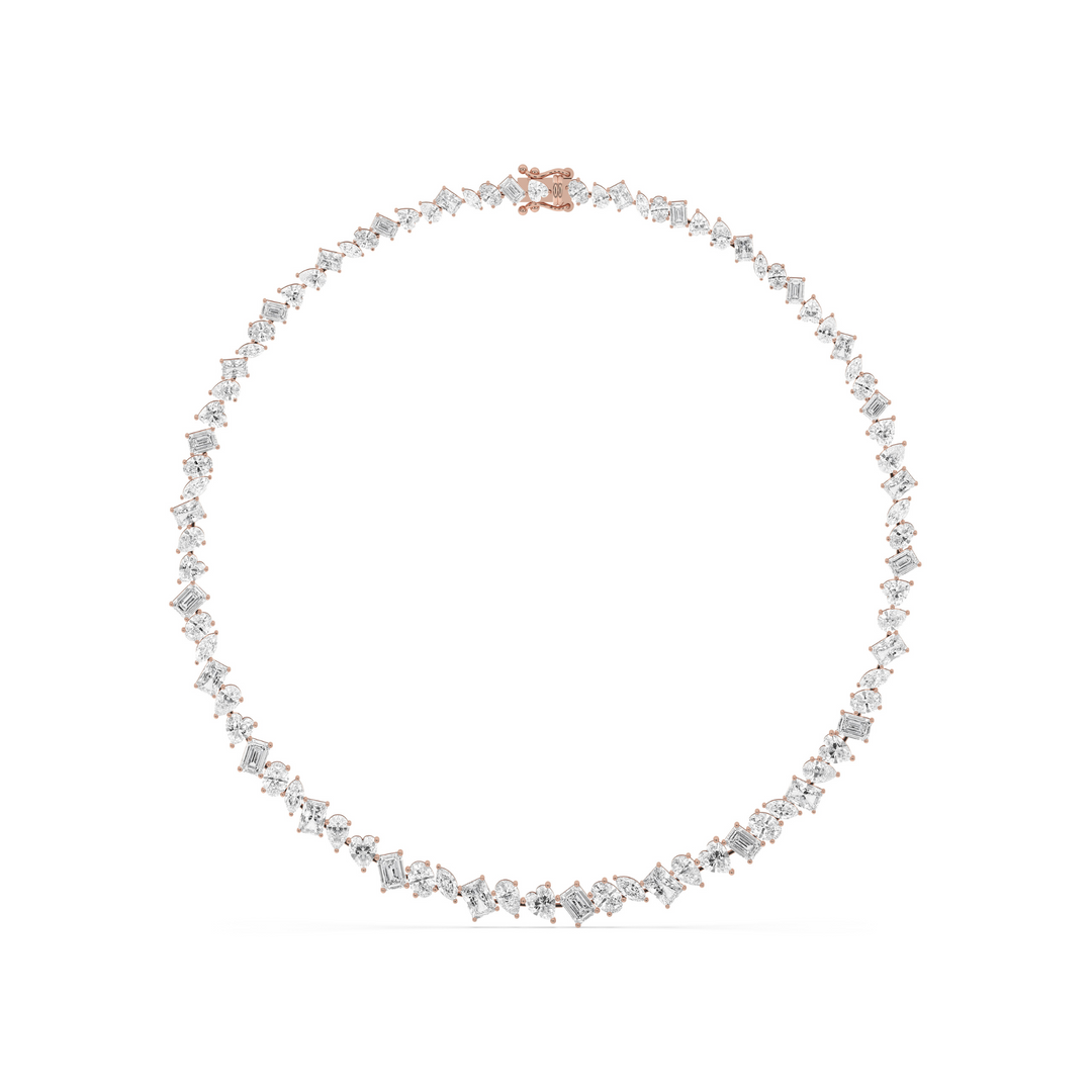 Fancy Mixed Shape Tennis Necklace