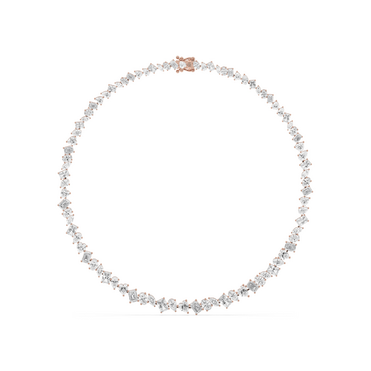 Fancy Mixed Shape Tennis Necklace