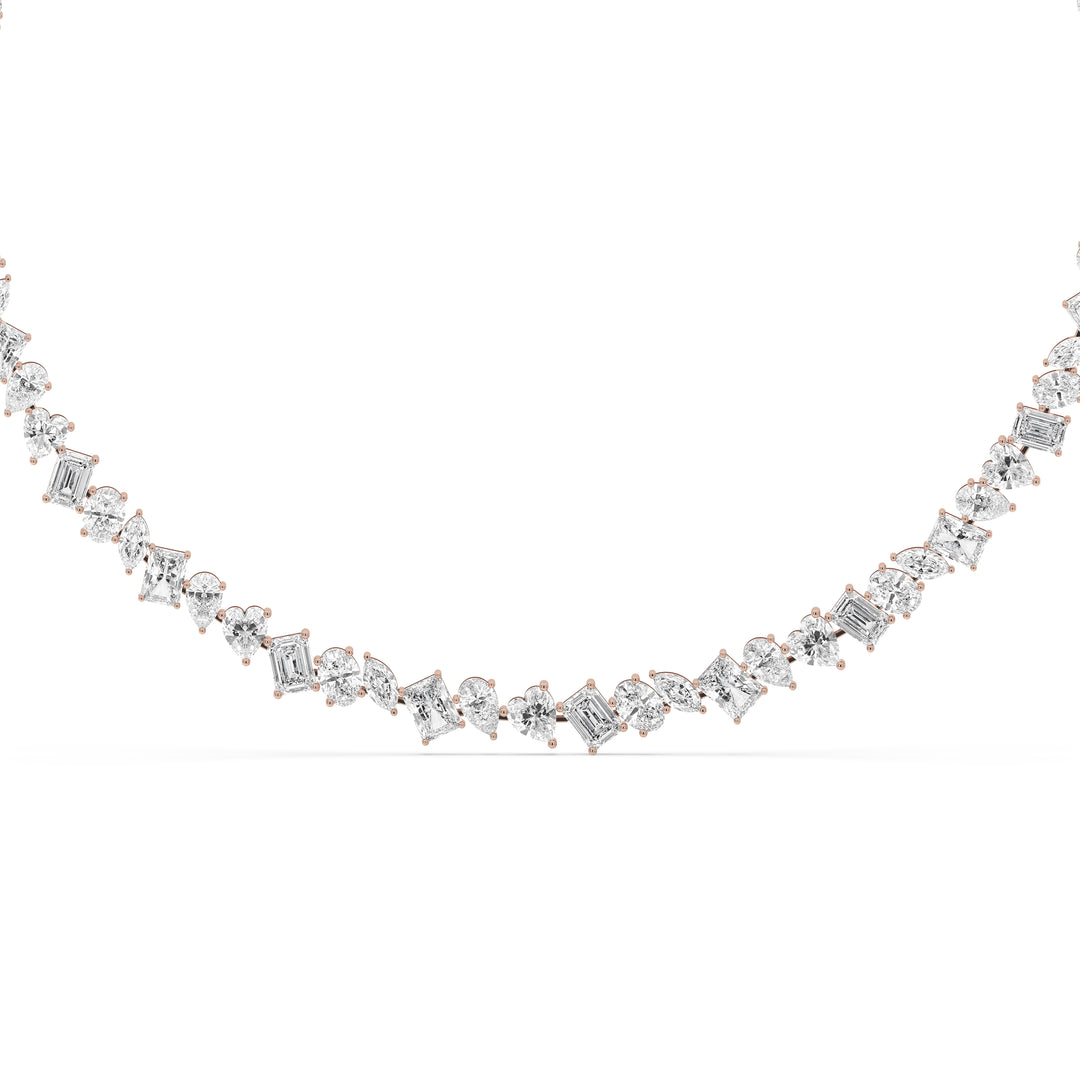 Fancy Mixed Shape Tennis Necklace