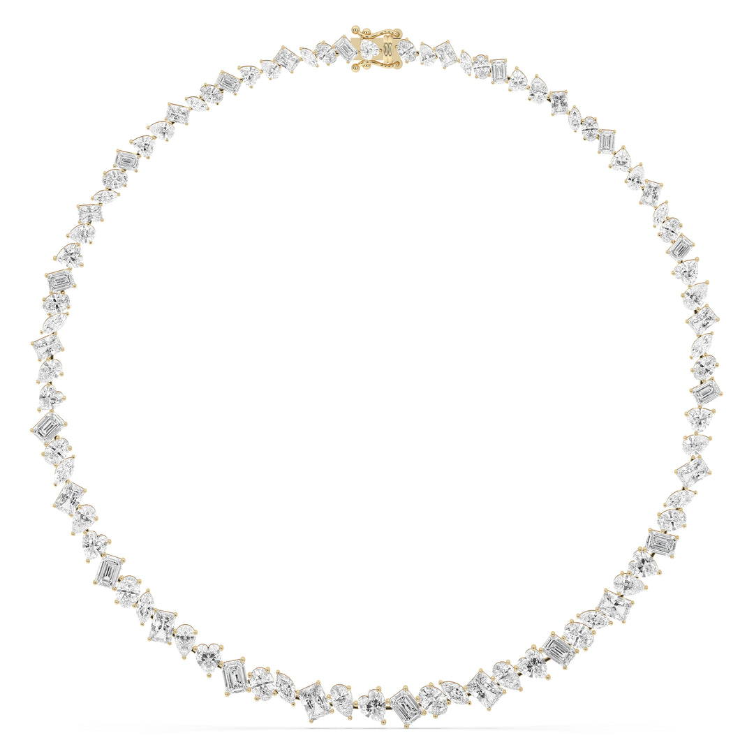 Fancy Mixed Shape Tennis Necklace