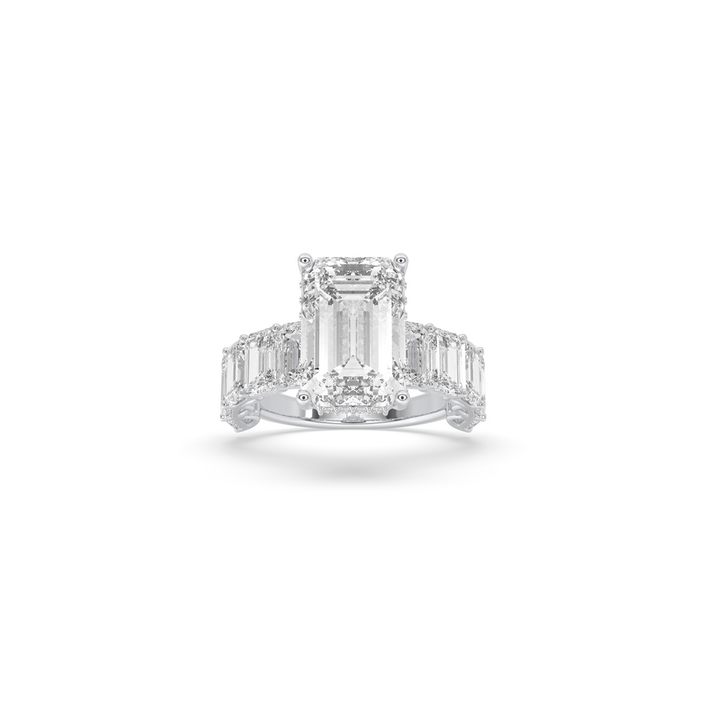 Center Stone with Half Band Emerald