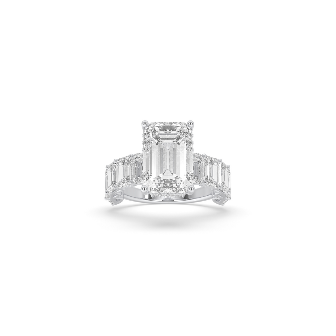 Center Stone with Half Band Emerald