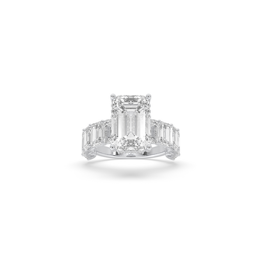 Center Stone with Half Band Emerald