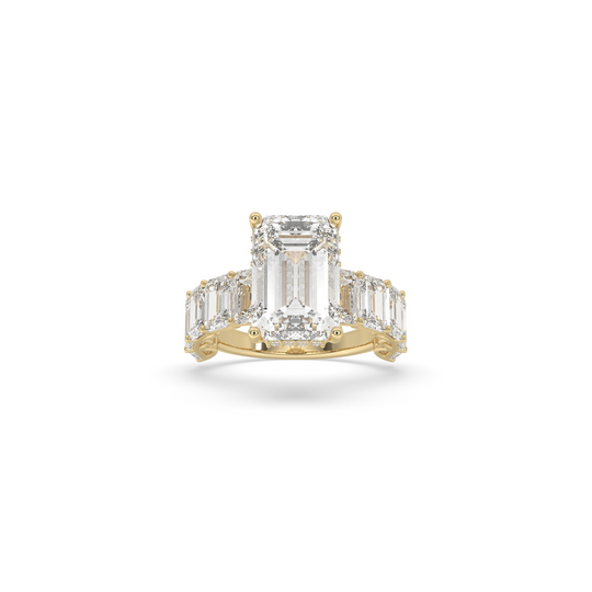 Center Stone with Half Band Emerald