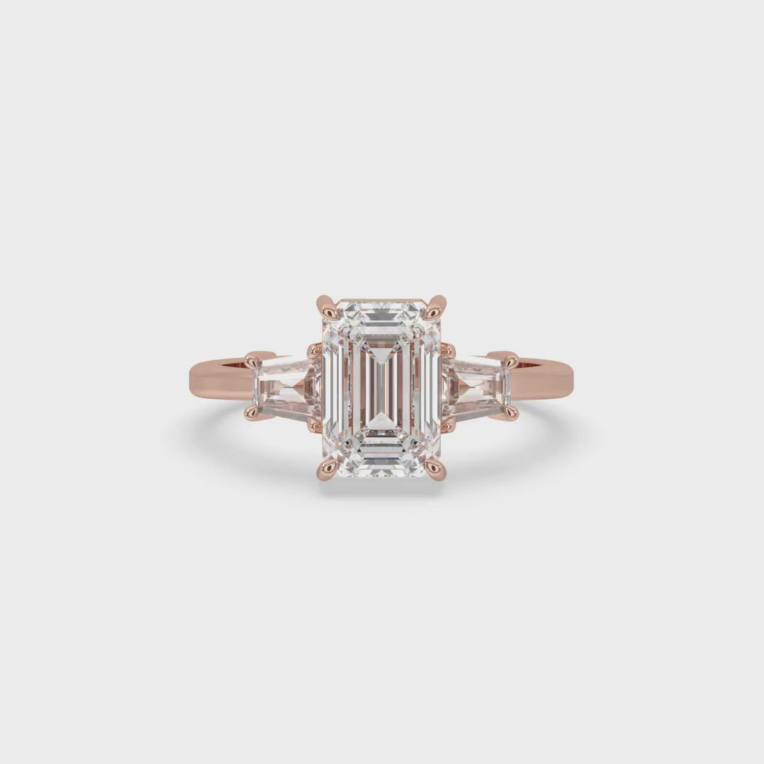 Emerald Diamond Engagement Ring