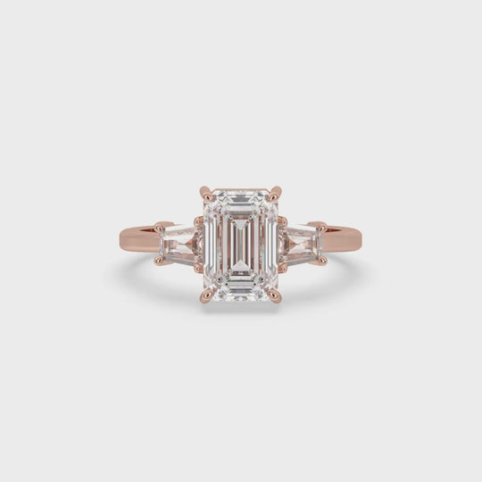 Emerald Diamond Engagement Ring