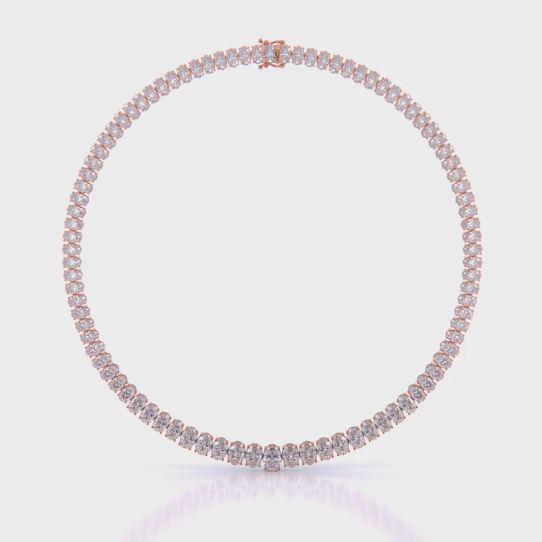 Oval Cut Graduated Necklace