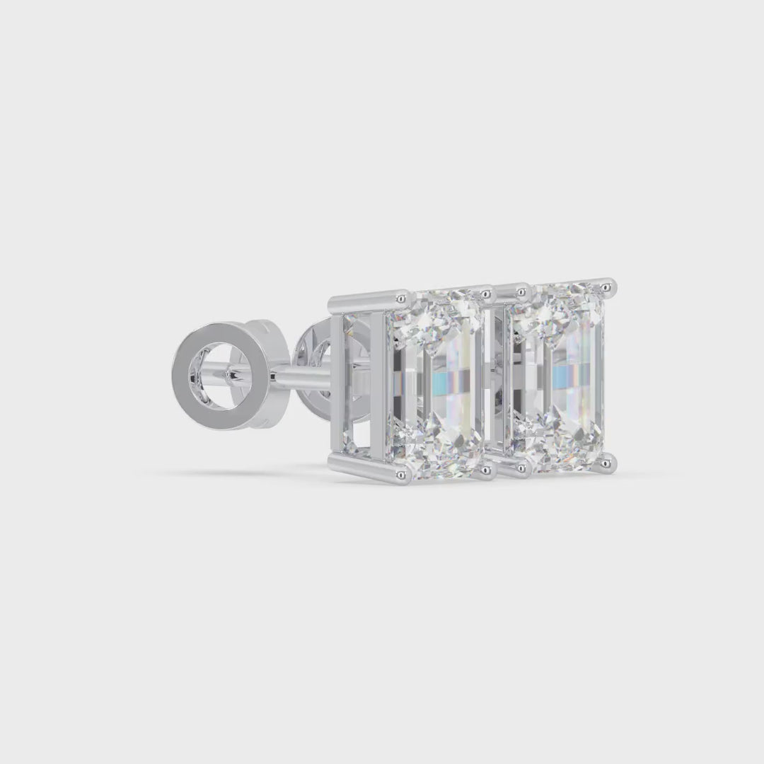 Emerald Solitaire Stud Earrings