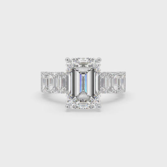 Center Stone with Half Band Emerald
