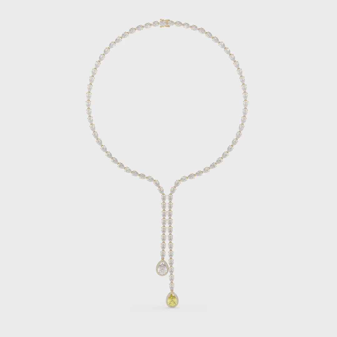 High Jewelry Drop Necklace with Fancy Yellow