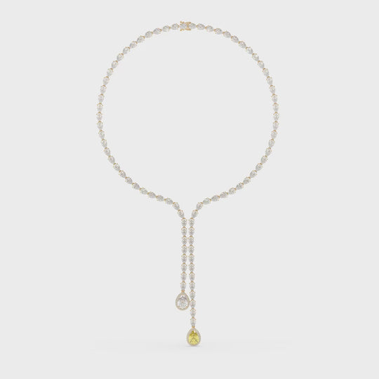High Jewelry Drop Necklace with Fancy Yellow