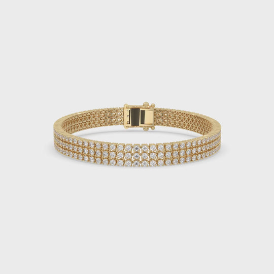 Triple-Row Bracelet Tennis Bracelet