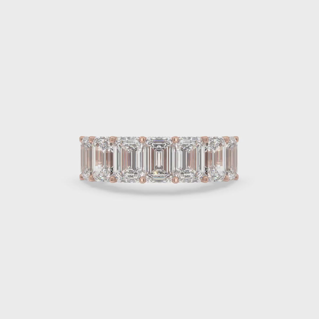 Emerald Cut 7 Stone Ring
