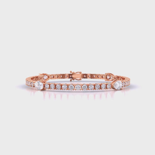 Fusion Tennis Bracelet with Round and Marquise