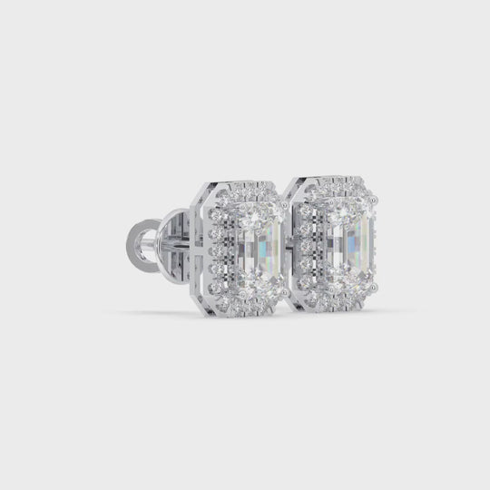 Emerald Solitaire Stud Earrings