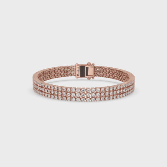 Triple-Row Bracelet Tennis Bracelet