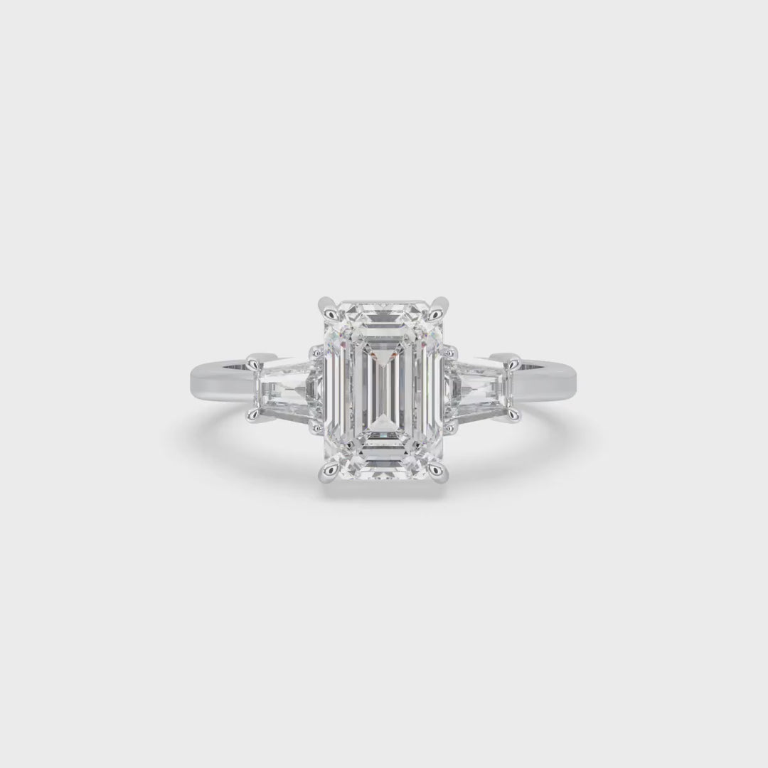 Emerald Diamond Engagement Ring