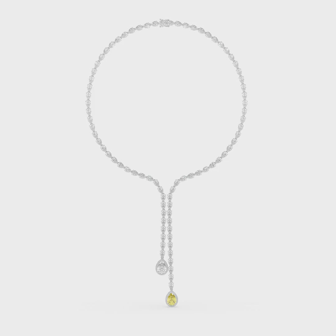 High Jewelry Drop Necklace with Fancy Yellow