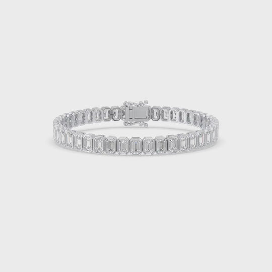 Emerald Cut  Bezel Tennis Bracelet