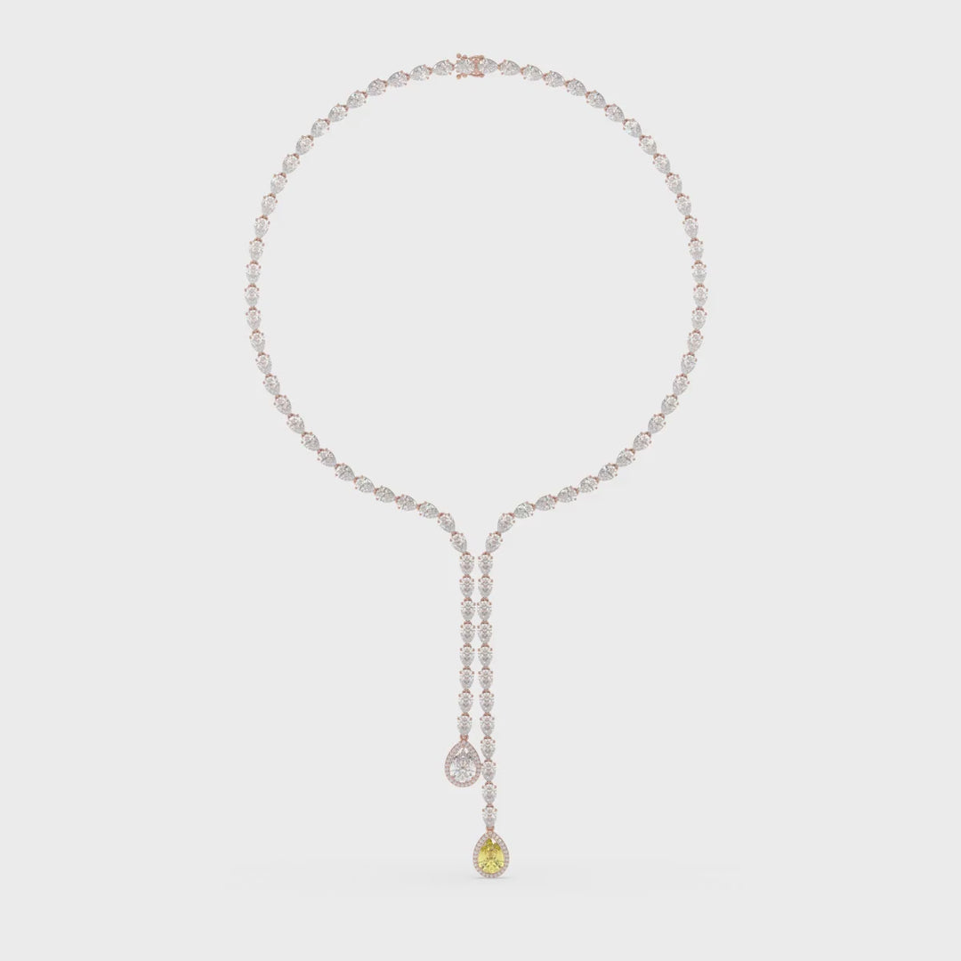 High Jewelry Drop Necklace with Fancy Yellow