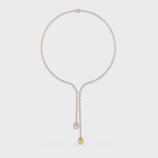High Jewelry Drop Necklace with Fancy Yellow