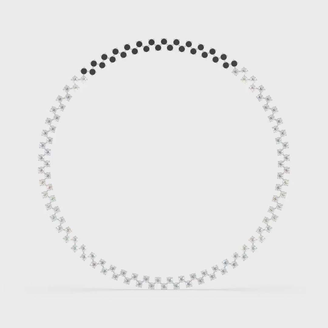Zig-Zag Round Choker Tennis Necklace